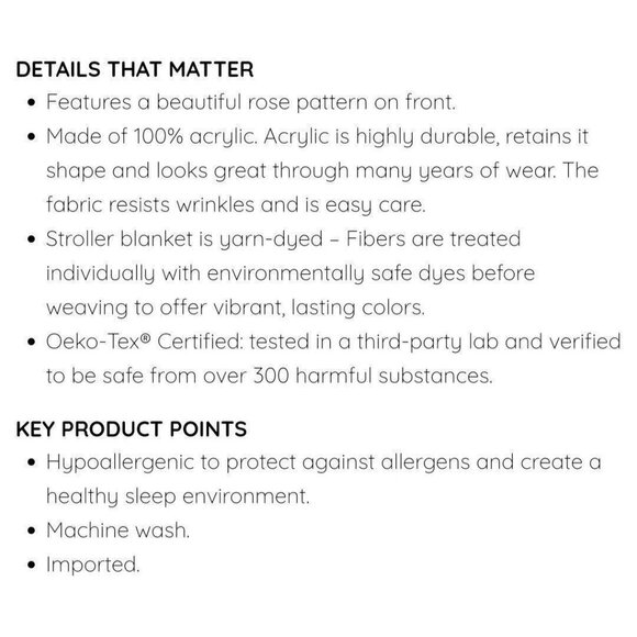 Pottery Barn Kids Meredith Knit Pink Floral Rose Baby Nursery Blanket 46x30 - Picture 7 of 8